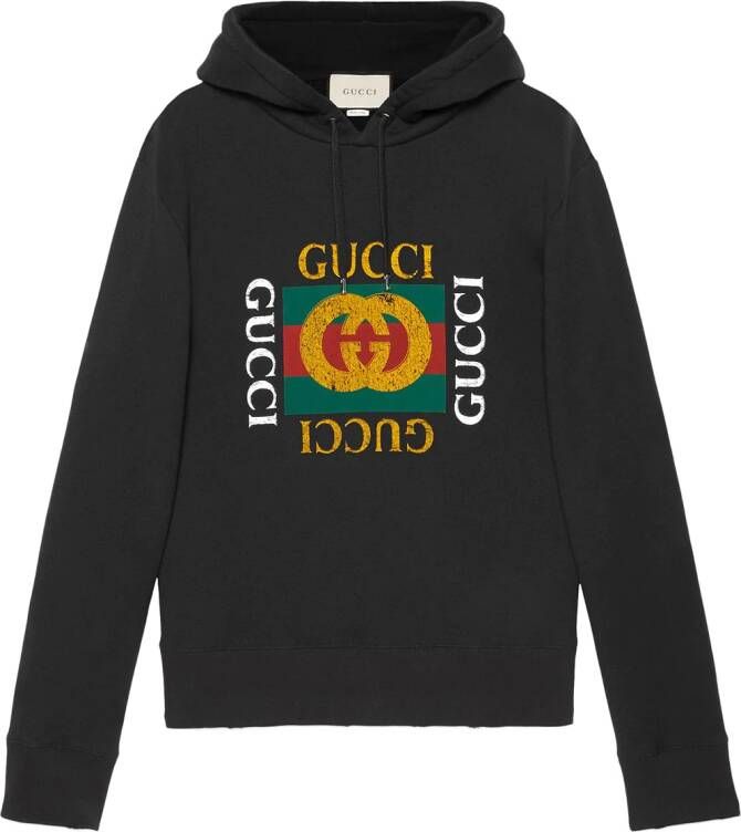 Gucci Katoenen hoodie met GG-logo Zwart