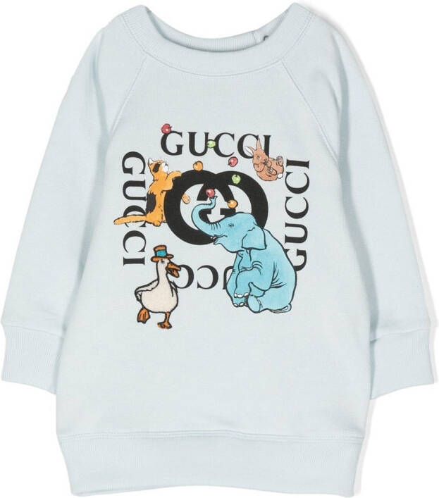 Gucci Kids Sweater met logoprint Blauw