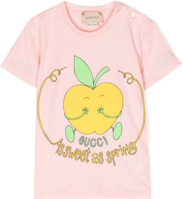 Gucci Kids T-shirt met logodetail Roze