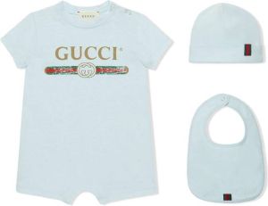 Gucci Kids Baby set met logo Blauw