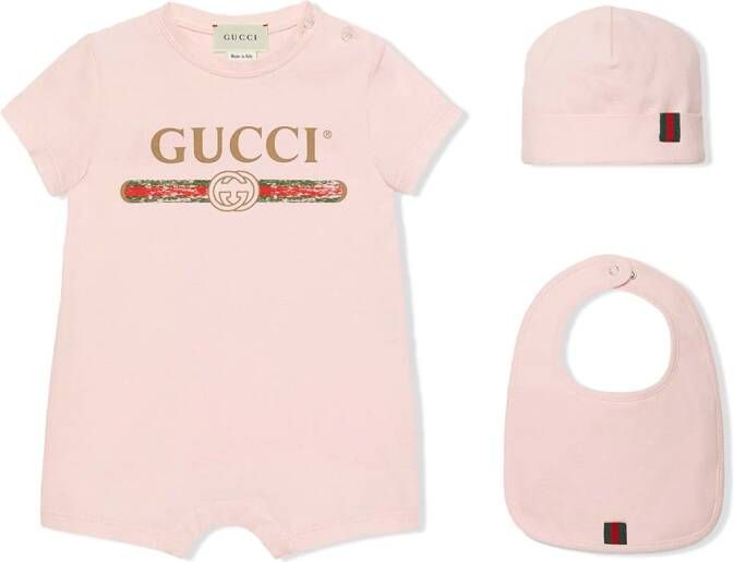 Gucci Kids Baby set met logo Roze