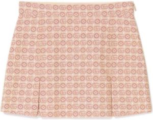 Gucci Kids Double G logo jacquard skirt Roze