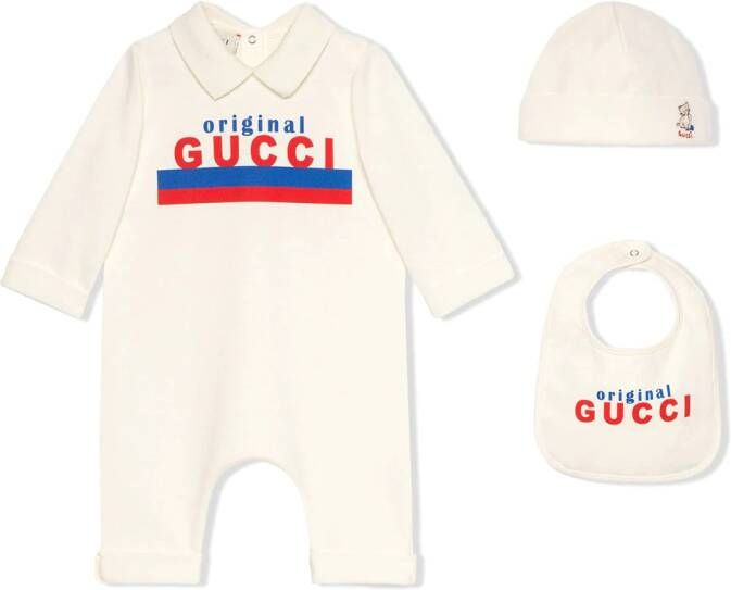 Gucci Kids Driedelige set met print Wit
