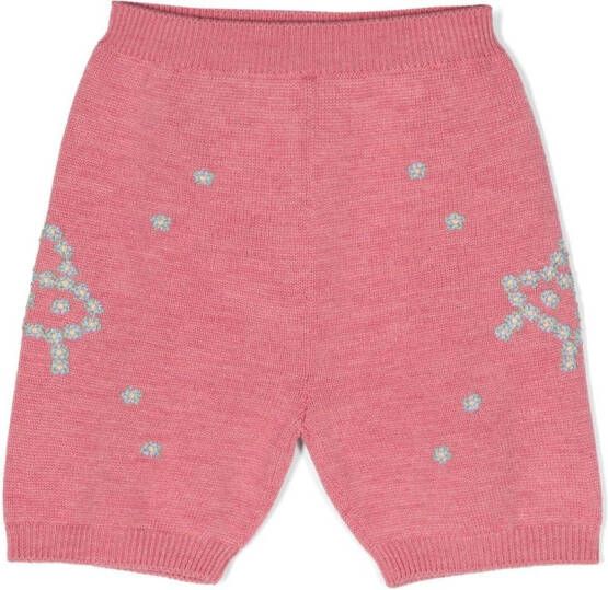Gucci Kids Shorts met geborduurde bloemen Roze
