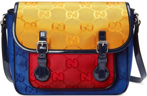 Gucci Kids GG messengertas met colourblocking Blauw