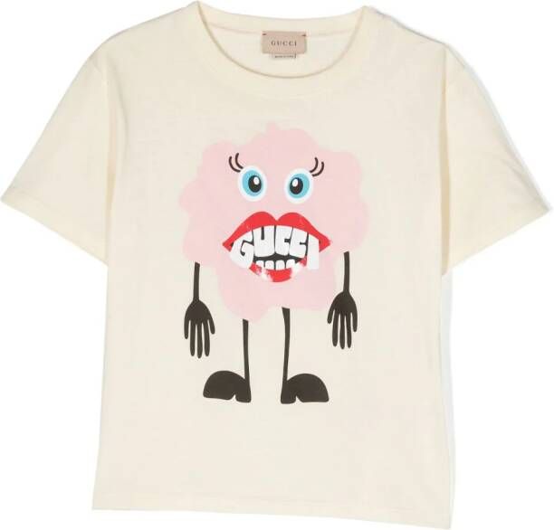Gucci Kids T-shirt met print Beige