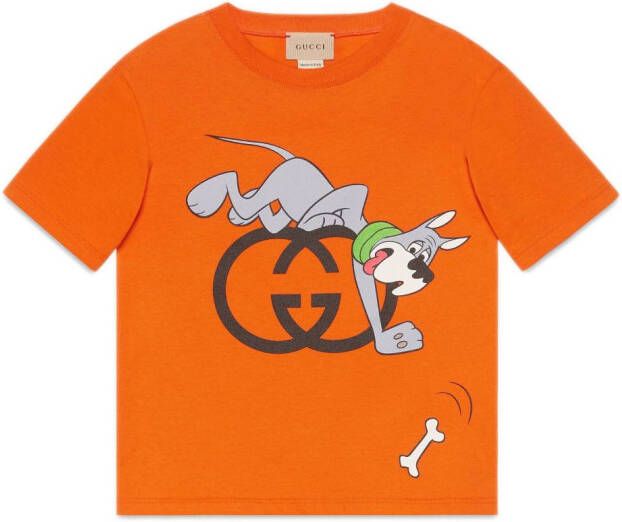 Gucci Kids T-shirt met print Rood