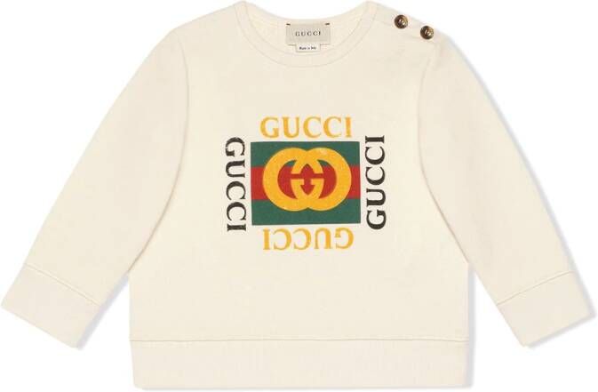 Gucci Kids Gucci sweater met logo Wit