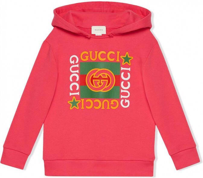 Gucci Kids Hoodie met logoprint Roze