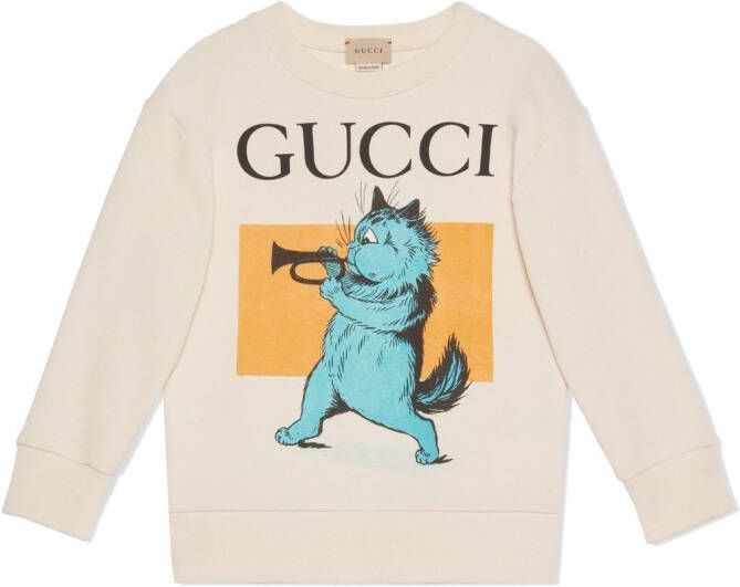 Gucci Kids Sweater met print Beige