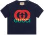Gucci Kids T-shirt met GG-logo Blauw - Thumbnail 1
