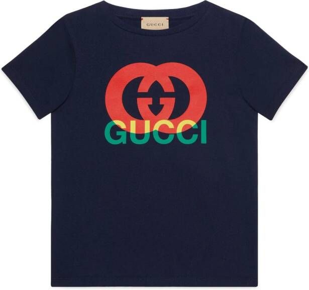 Gucci Kids T-shirt met GG-logo Blauw