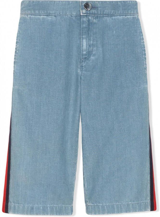 Gucci Kids Jeans met wijde pijpen Blauw