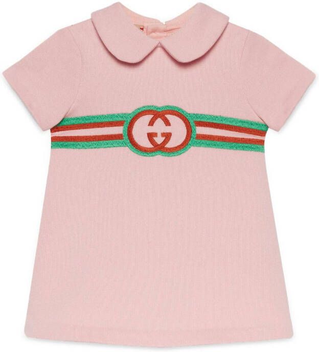 Gucci Kids Jersey jurk met geborduurd GG-logo Roze