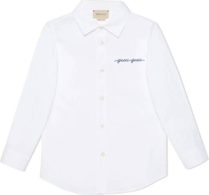Gucci Kids Katoenen T-shirt Wit