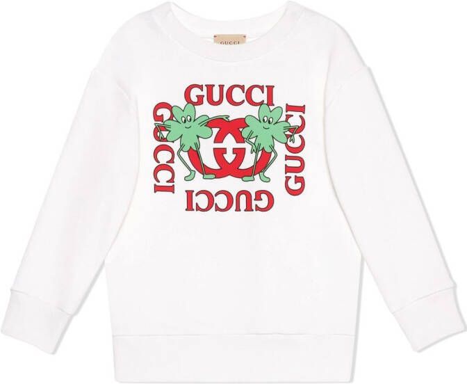 Gucci Kids Sweater met logoprint Wit