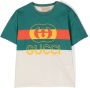 Gucci Kids T-shirt met logoprint Beige - Thumbnail 1