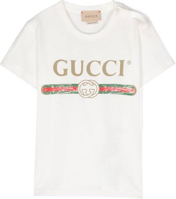 Gucci Kids T-shirt met logoprint Wit