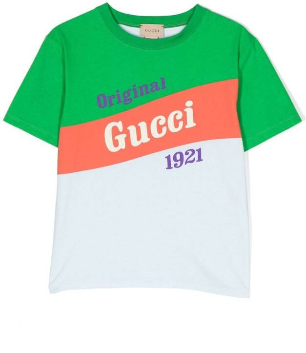 Gucci Kids Gestreept T-shirt Groen