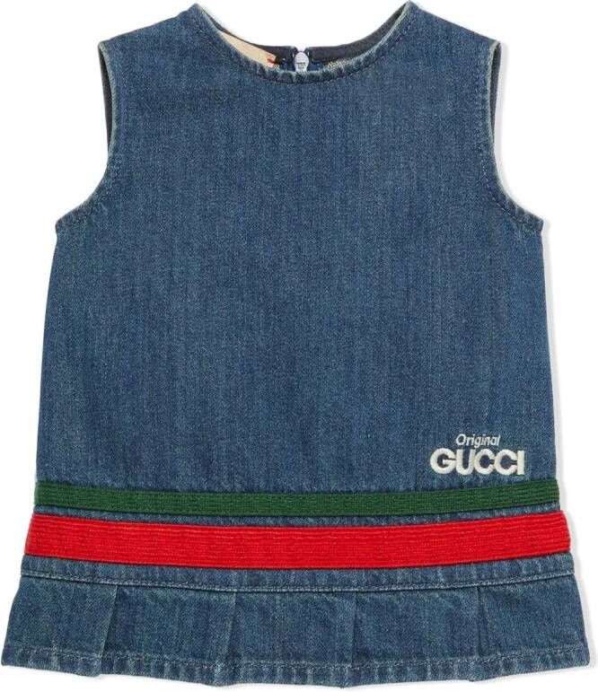 Gucci Kids Mouwloze jurk Blauw