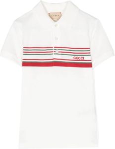 Gucci Kids Poloshirt met geborduurd logo Wit