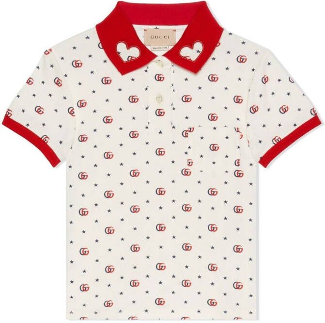 Gucci Kids Poloshirt met logoprint Wit