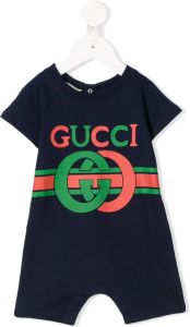 Gucci Kids Romper met GG logo Blauw