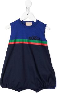 Gucci Kids Romper met logo Blauw