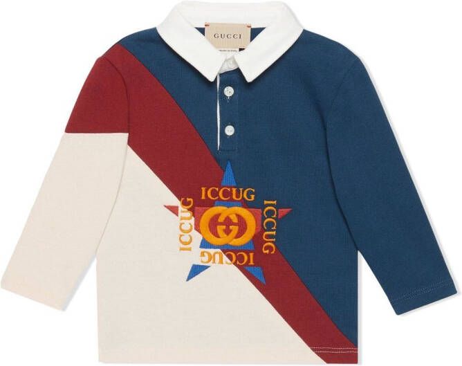 Gucci Kids Rugbyshirt met logoprint Blauw