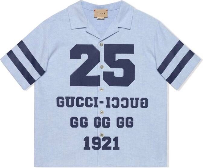 Gucci Kids Shirt met logo Blauw