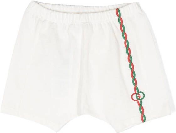 Gucci Kids Shorts met geborduurd logo Wit