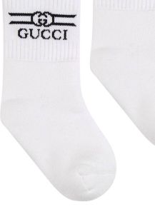 Gucci Kids Sokken met logoprint Wit
