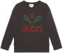Gucci Kids Sweater met geborduurd logo Grijs - Thumbnail 1