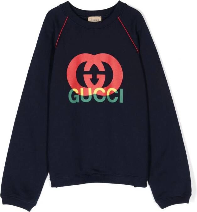 Gucci Kids Sweater met GG-logoprint Blauw