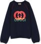 Gucci Kids Sweater met GG-logoprint Blauw - Thumbnail 1