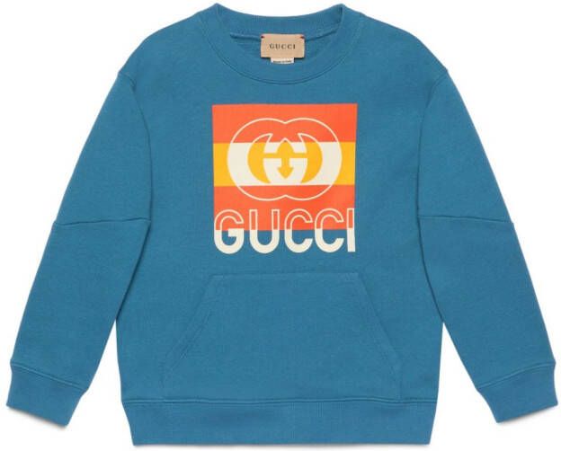 Gucci Kids Sweater met hondenprint Blauw
