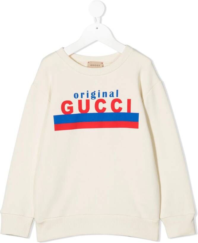Gucci Kids Sweater met logoprint Beige