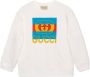 Gucci Kids Katoenen sweater met GG-logo Wit - Thumbnail 1