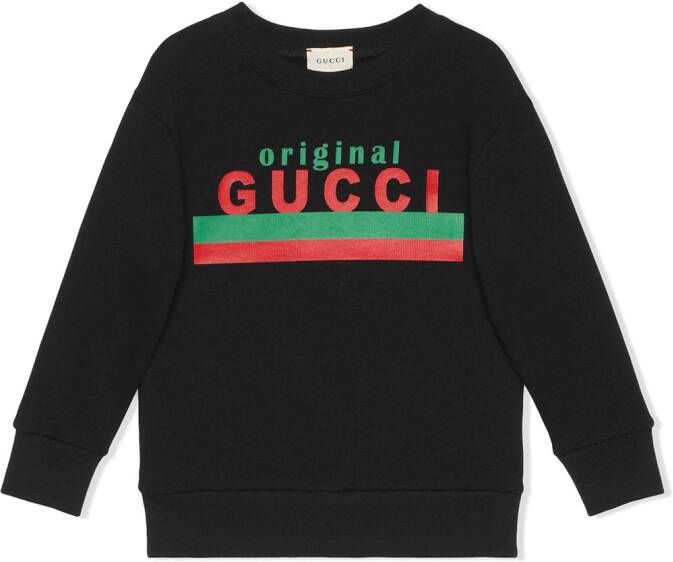 Gucci Kids Sweater met logoprint Zwart