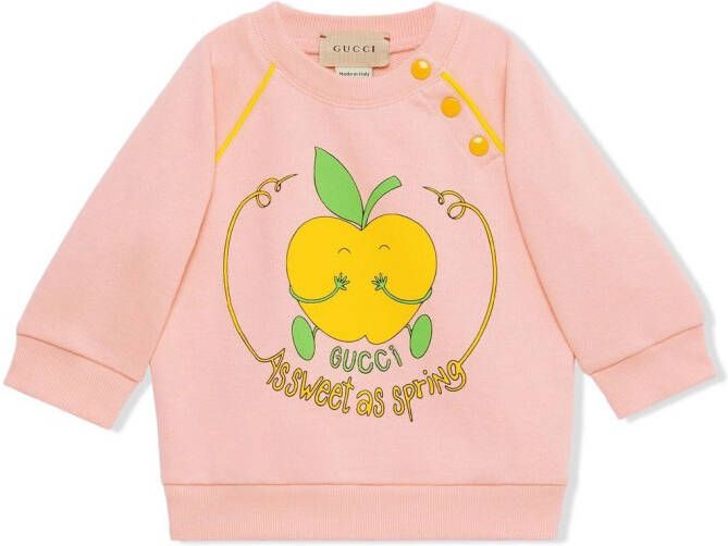 Gucci Kids Sweater met print Roze