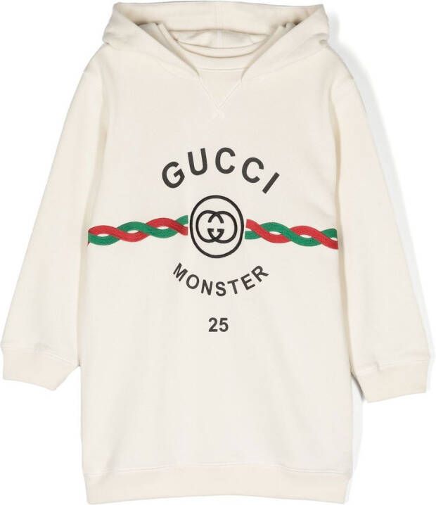 Gucci Kids Sweaterjurk met capuchon Wit
