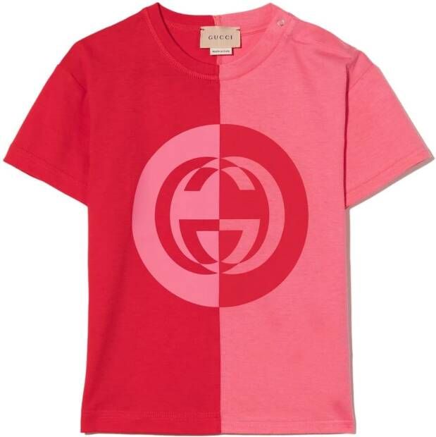 Gucci Kids T-shirt met colourblocking Rood