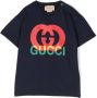 Gucci Kids T-shirt met GG-logo Blauw - Thumbnail 1