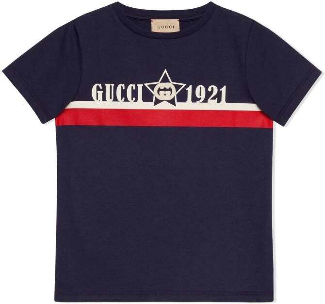 Gucci Kids T-shirt met GG logo Blauw
