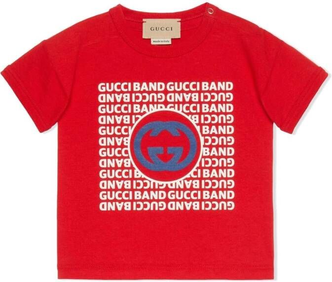 Gucci Kids T-shirt met GG-logo Rood