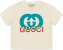 Gucci Kids T-shirt met GG-logo Beige - Thumbnail 1