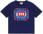 Gucci Kids T-shirt met logoprint Blauw - Thumbnail 1
