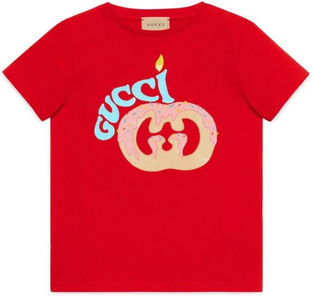 Gucci Kids T-shirt met logoprint Rood