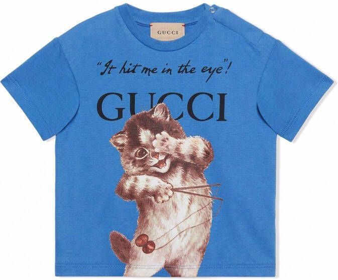 Gucci Kids T-shirt met print Blauw
