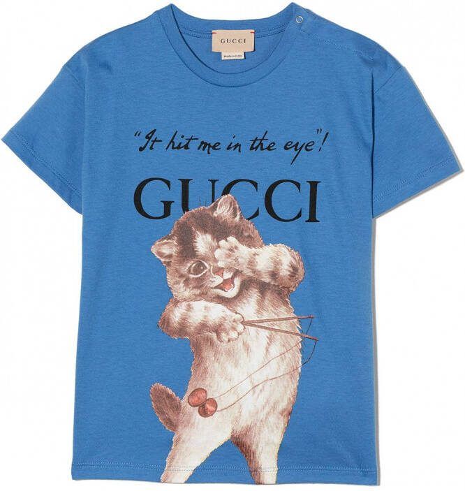 Gucci Kids T-shirt met print Blauw